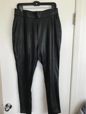 Ashley Stewart Black Faux Leather Leggings Size 14/16